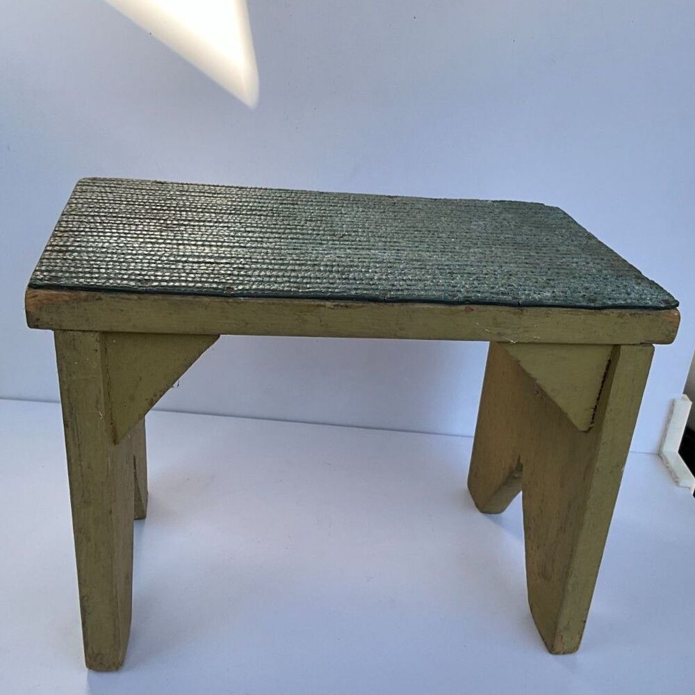 Incredible vintage primitive bench, stool, stacking stool handmade must see